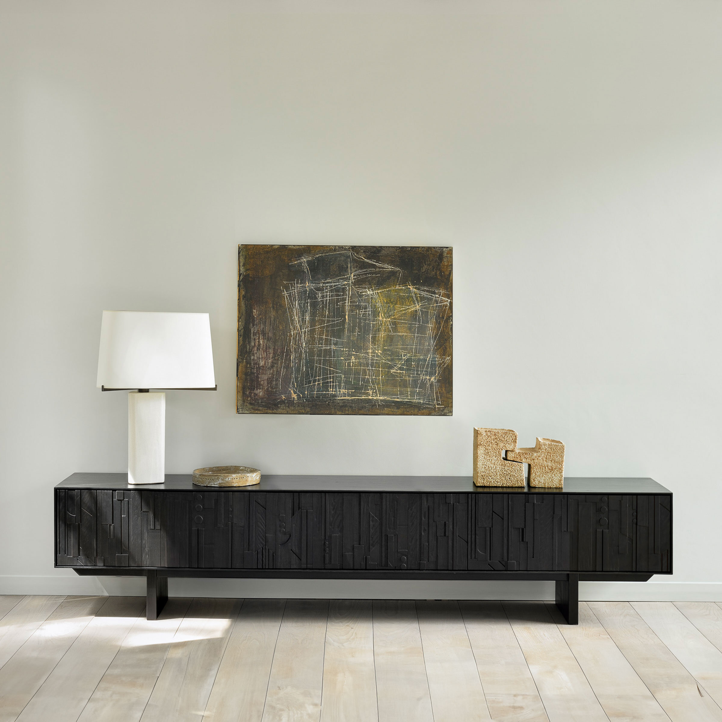 Ethnicraft TV-meubel 'Mosaic' Gevernist Teakhout, 242cm