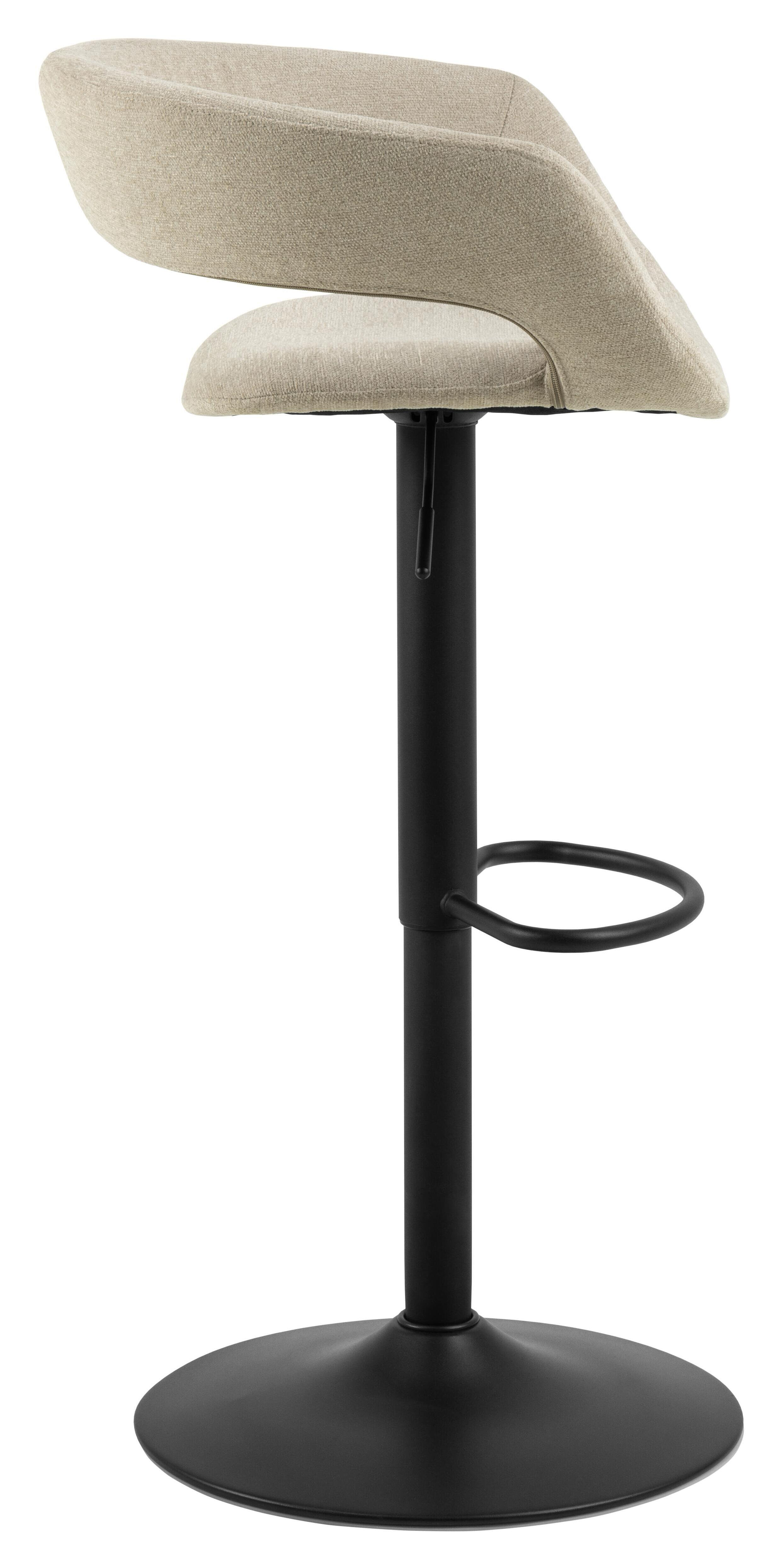 Bendt Draaibare Barkruk 'Pia' Chenille, kleur Zand (zithoogte 59-80cm)