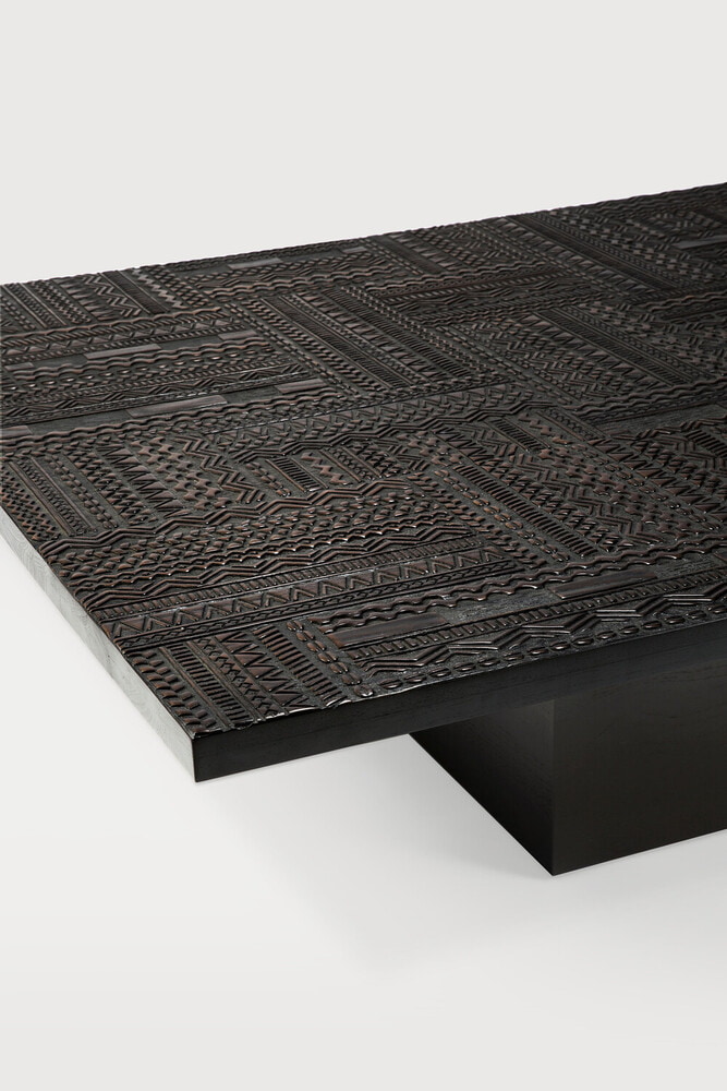 Ethnicraft Salontafel 'Tabwa' Gevernist Teakhout, 170 x 120cm, kleur Off Black
