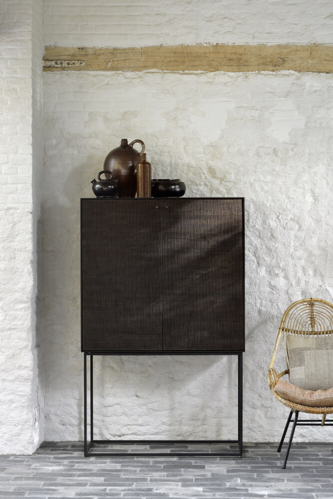 Ethnicraft Opbergkast 'Grooves' Gevernist Teakhout, 162 x 102cm