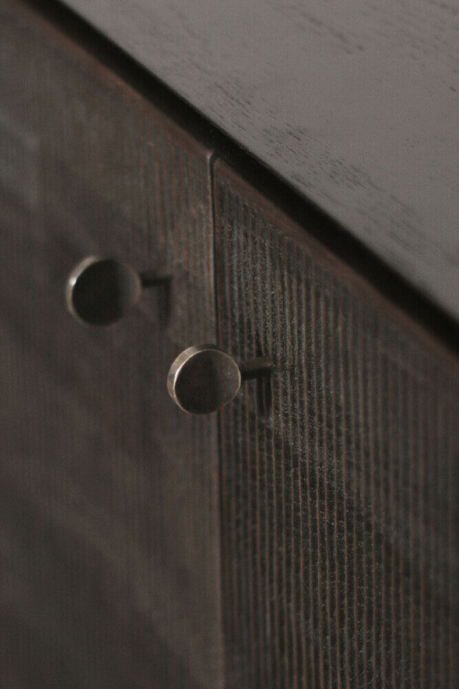 Ethnicraft Dressoir 'Grooves' Gevernist Teakhout, 202cm
