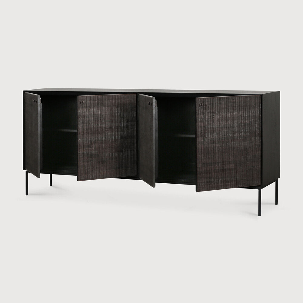 Ethnicraft Dressoir 'Grooves' Gevernist Teakhout, 202cm