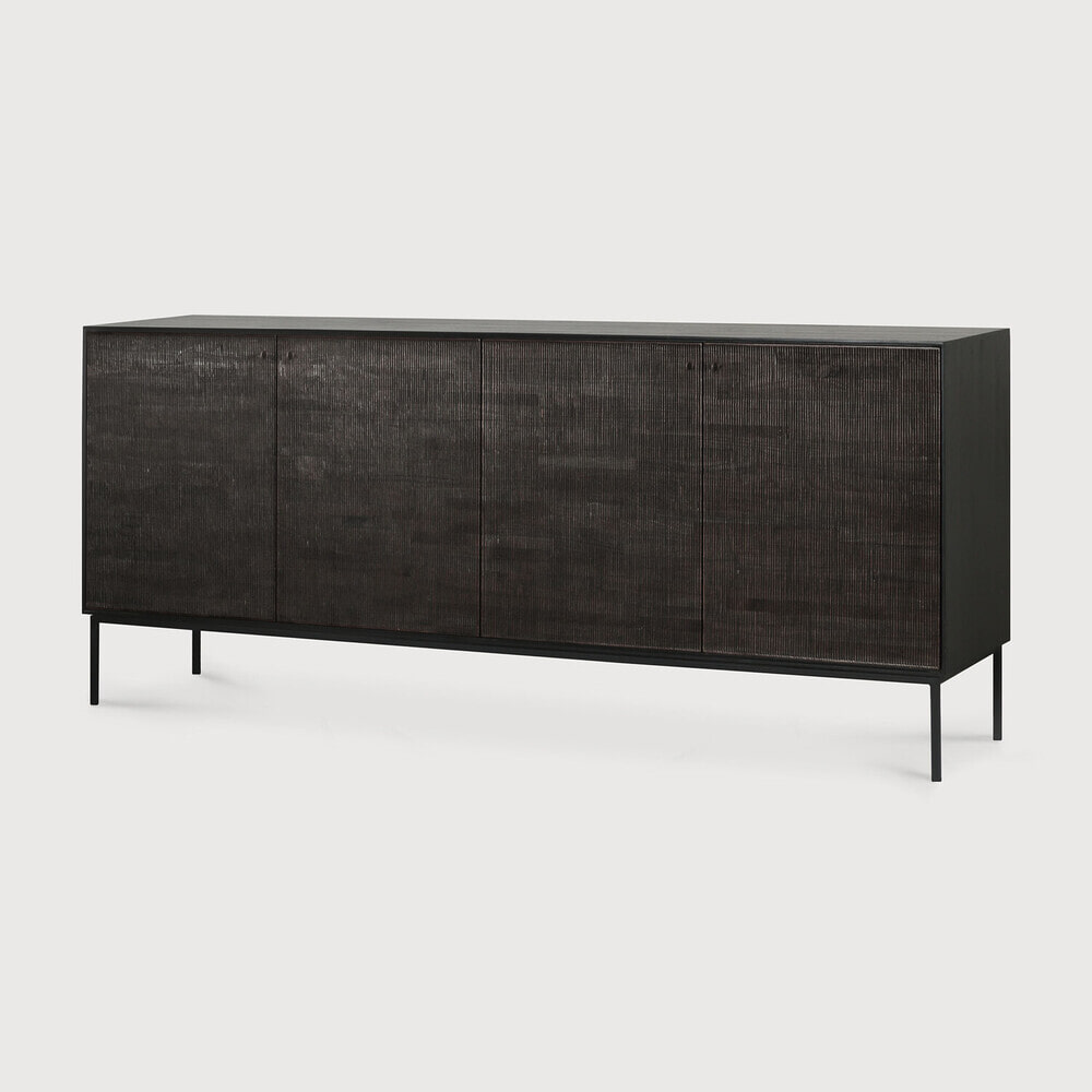 Ethnicraft Dressoir 'Grooves' Gevernist Teakhout, 202cm
