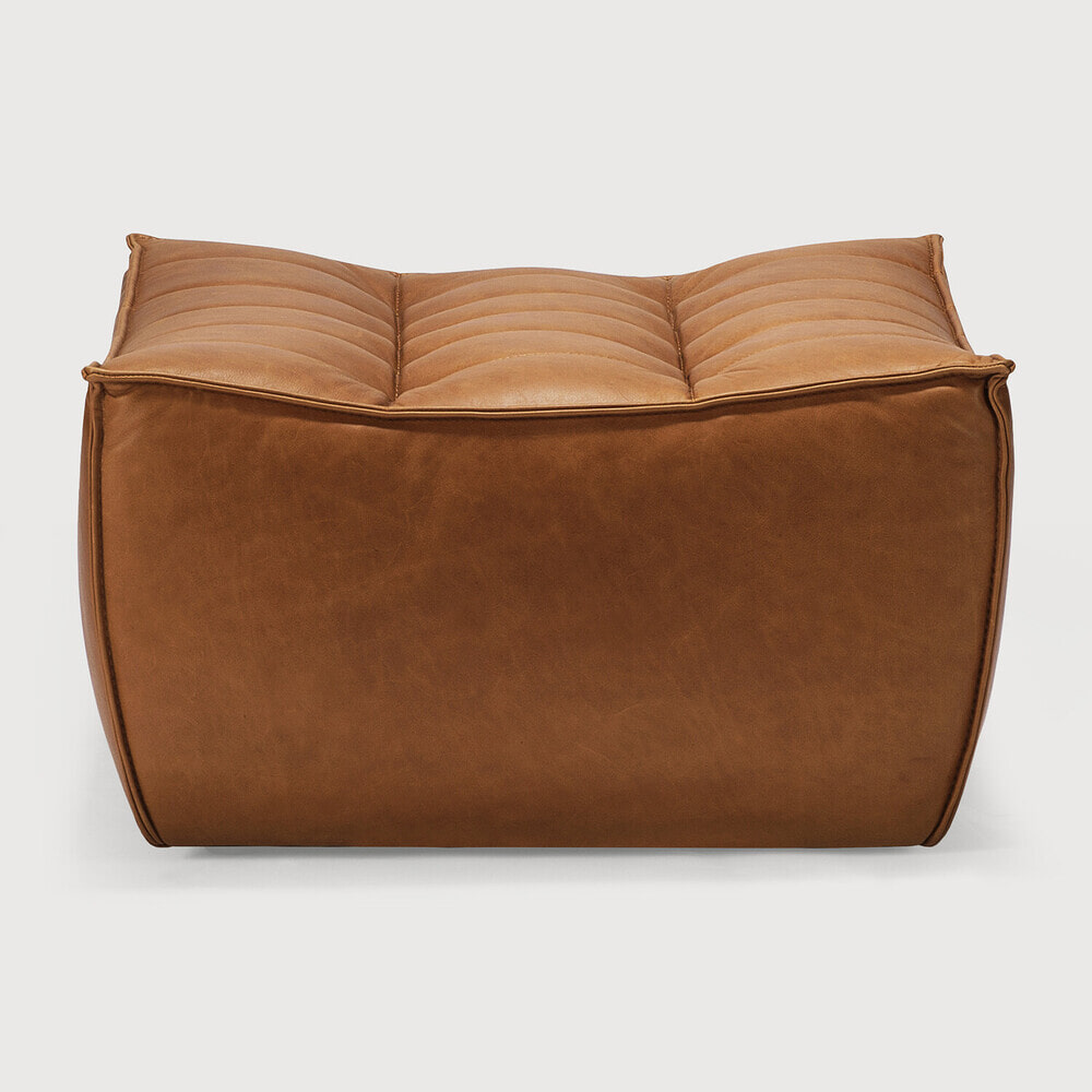 Ethnicraft Hocker N701 Leder, 70 x 70cm - Old Saddle