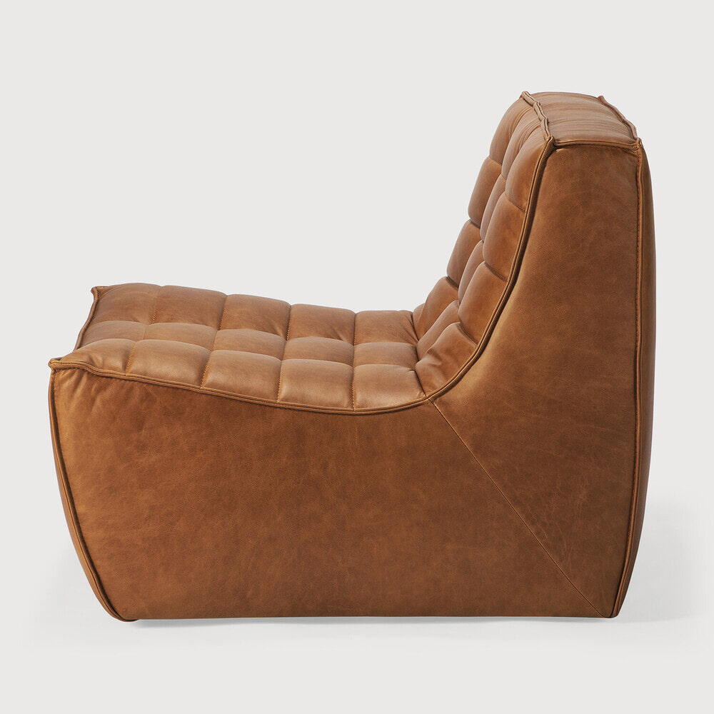 Ethnicraft Modulaire Bank 'N701' Leder, 1-zits, kleur Old Saddle
