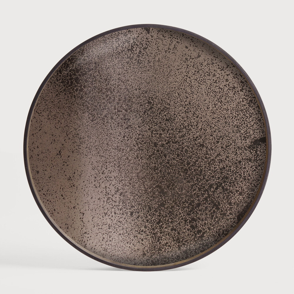 Ethnicraft Rond Dienblad 'Aged' 92cm, kleur Brons