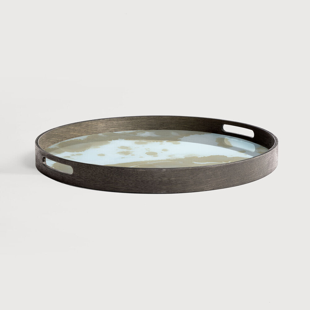 Ethnicraft Rond Dienblad 'Mystic Gold' 48cm, kleur Mist Gold