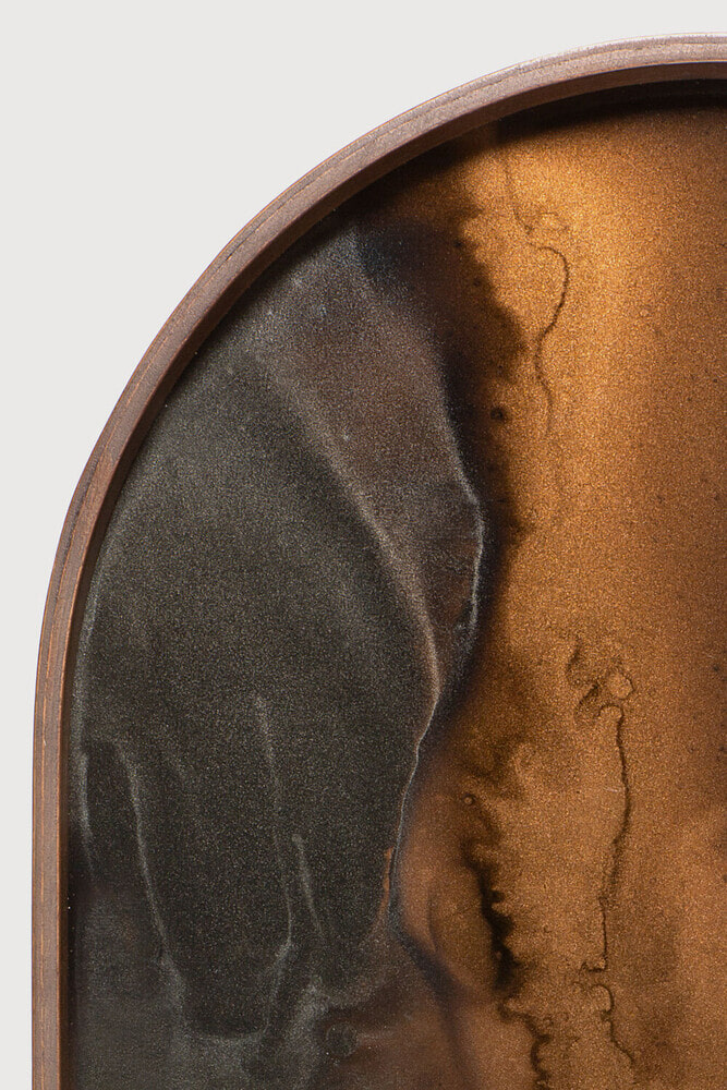 Ethnicraft Ovaal Dienblad 'Linear Flow' 71 x 36cm, kleur Brons