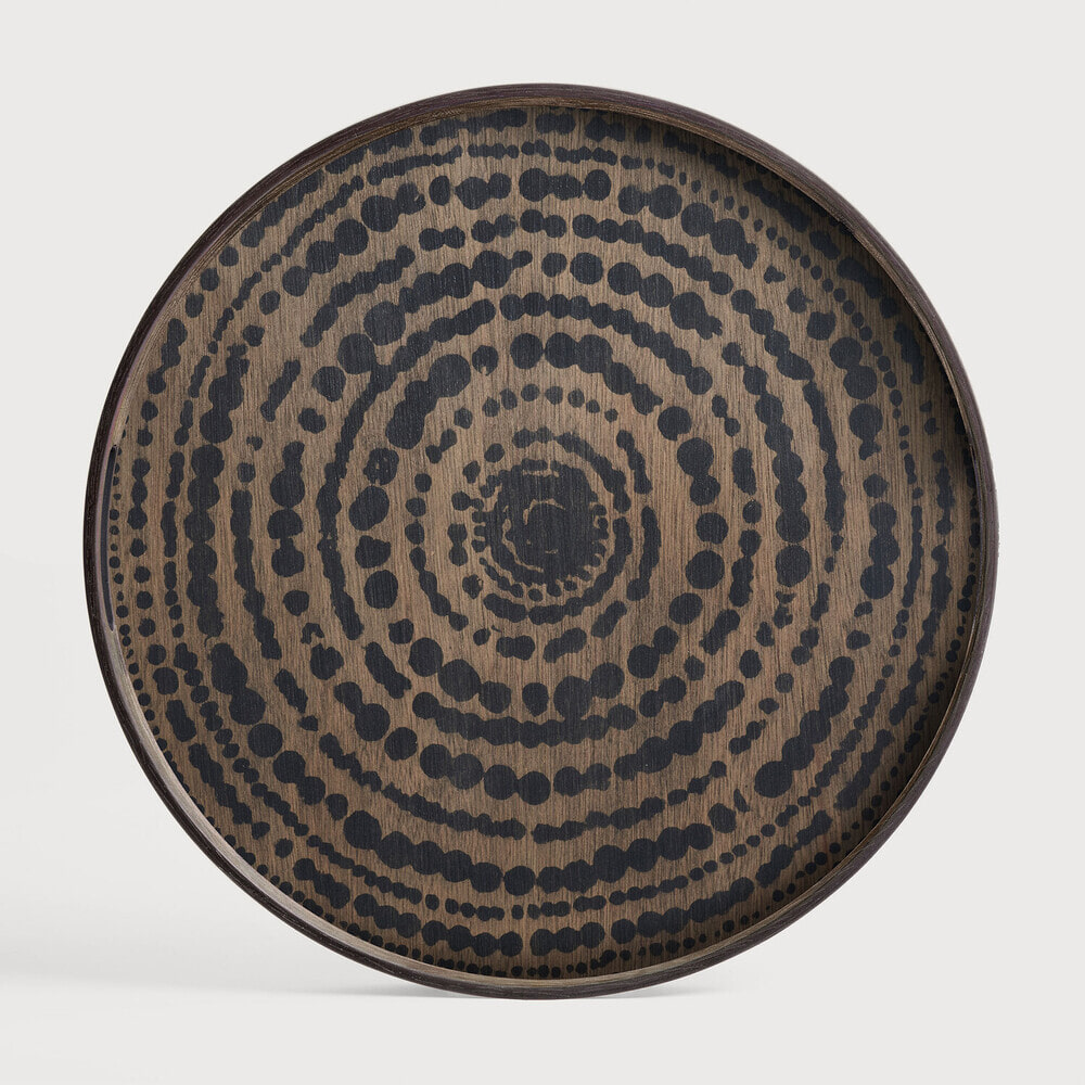 Ethnicraft Rond Dienblad Tribal Quest 48cm - Zwart