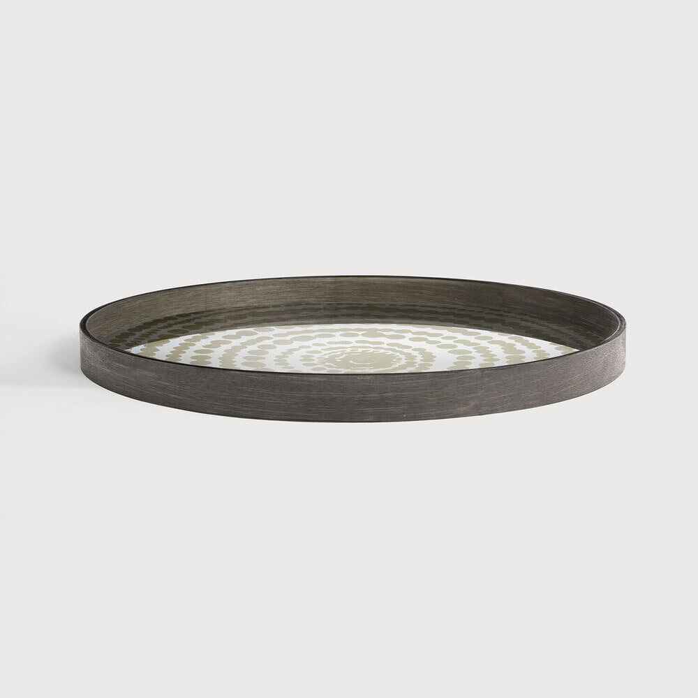 Ethnicraft Rond Dienblad 'Tribal Quest' 61cm, kleur Goud