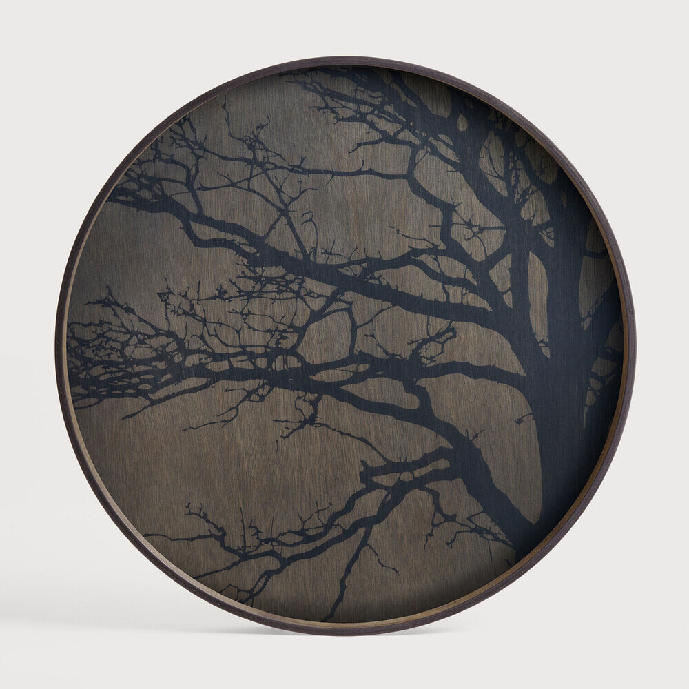 Ethnicraft Rond Dienblad Black Tree 61cm - Zwart