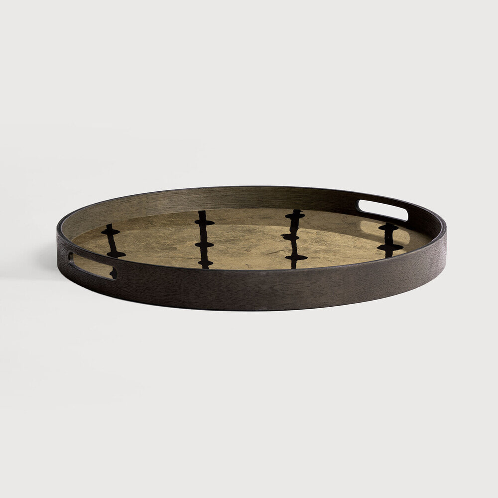 Ethnicraft Rond Dienblad 'Gilded Layers' 48cm