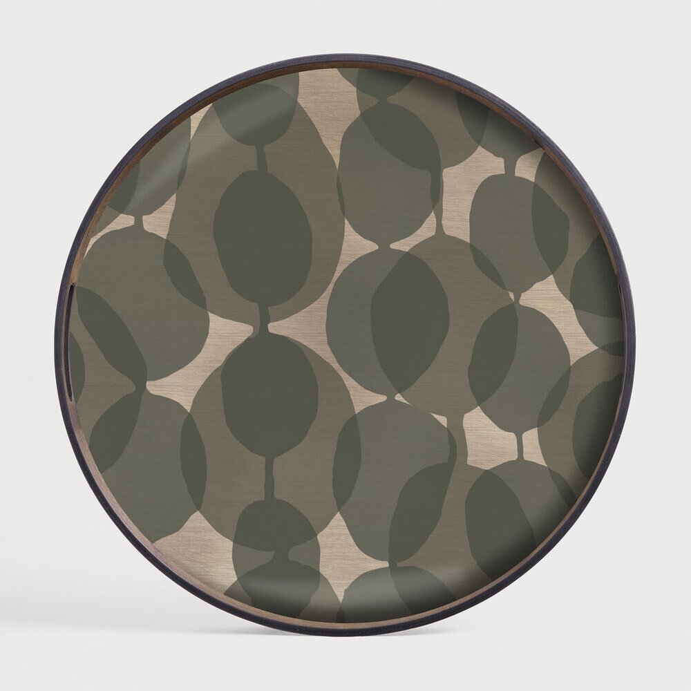 Ethnicraft Rond Dienblad Connected Dots 48cm - Groen