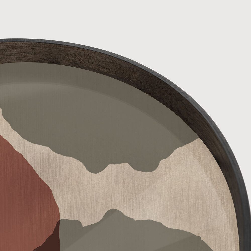 Ethnicraft Rond Dienblad 'Overlapping Dots' 61cm, kleur Rood