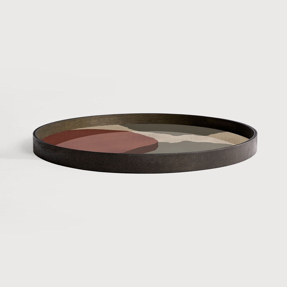 Ethnicraft Rond Dienblad 'Overlapping Dots' 61cm, kleur Rood