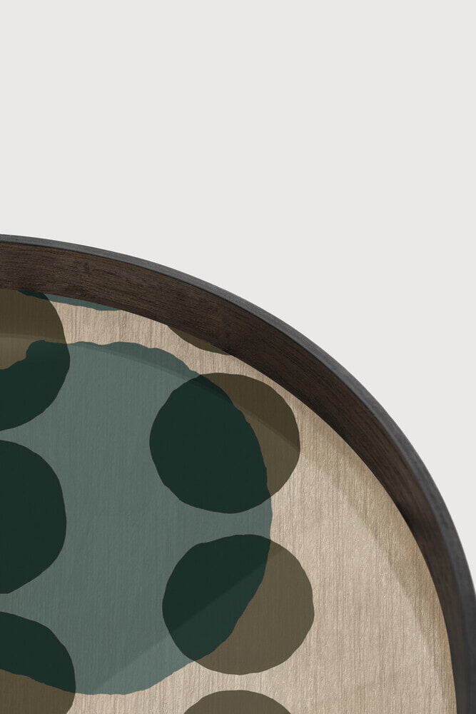 Ethnicraft Rond Dienblad 'Layered Dots' 61cm, kleur Slate