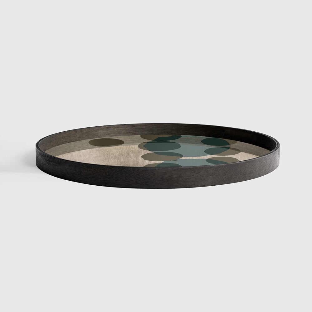 Ethnicraft Rond Dienblad 'Layered Dots' 61cm, kleur Slate