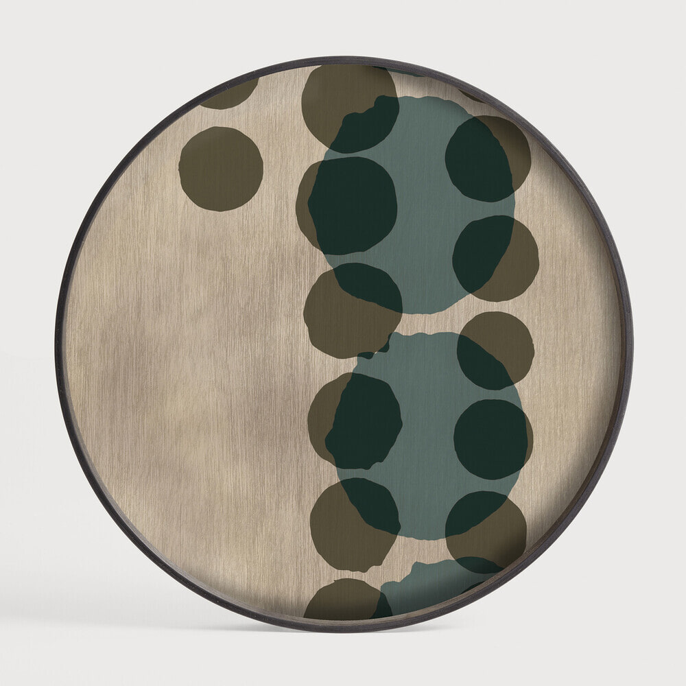 Ethnicraft Rond Dienblad Layered Dots 61cm - Slate