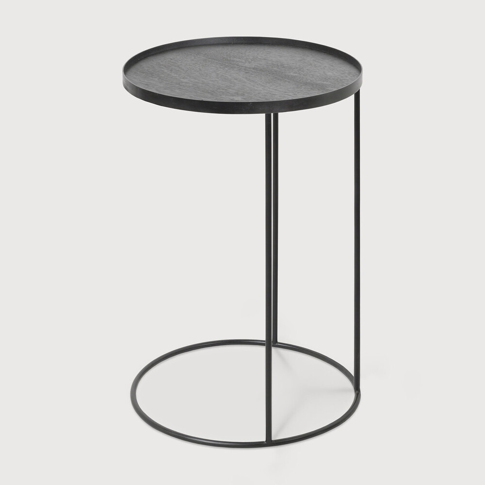 Ethnicraft Ronde Bijzettafel 'Tray' Gelakt Hout, 49cm
