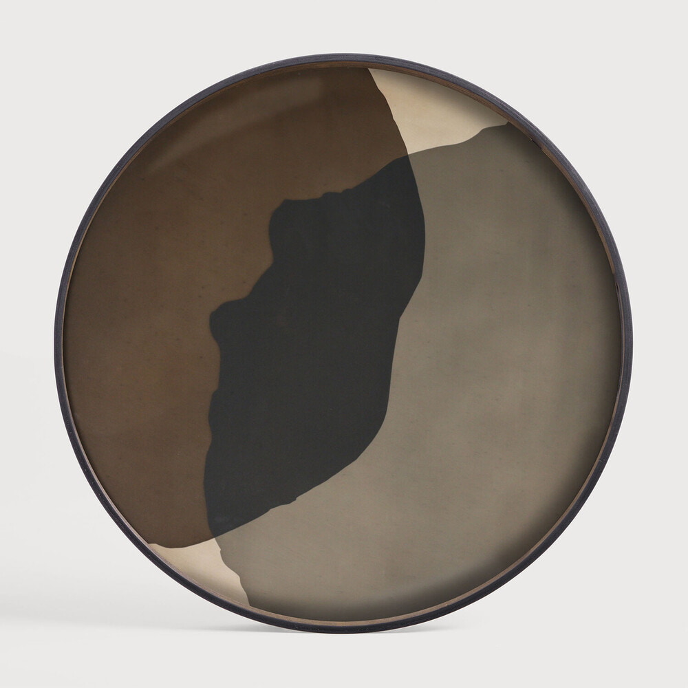 Ethnicraft Rond Dienblad 'Combined Dots' 92cm, kleur Graphite