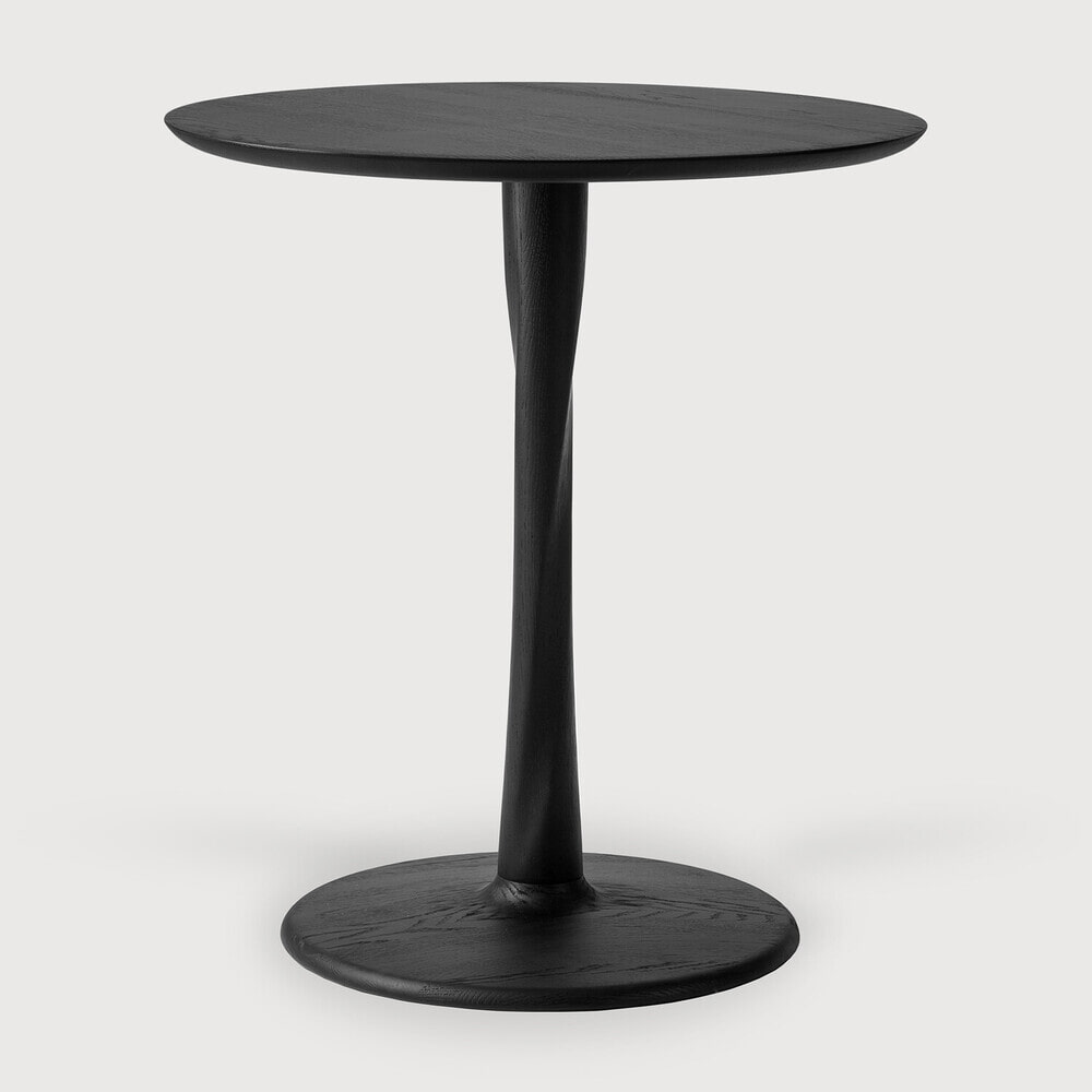 Ethnicraft Ronde Bistrotafel Torsion Gevernist Eikenhout, 70cm - Zwart