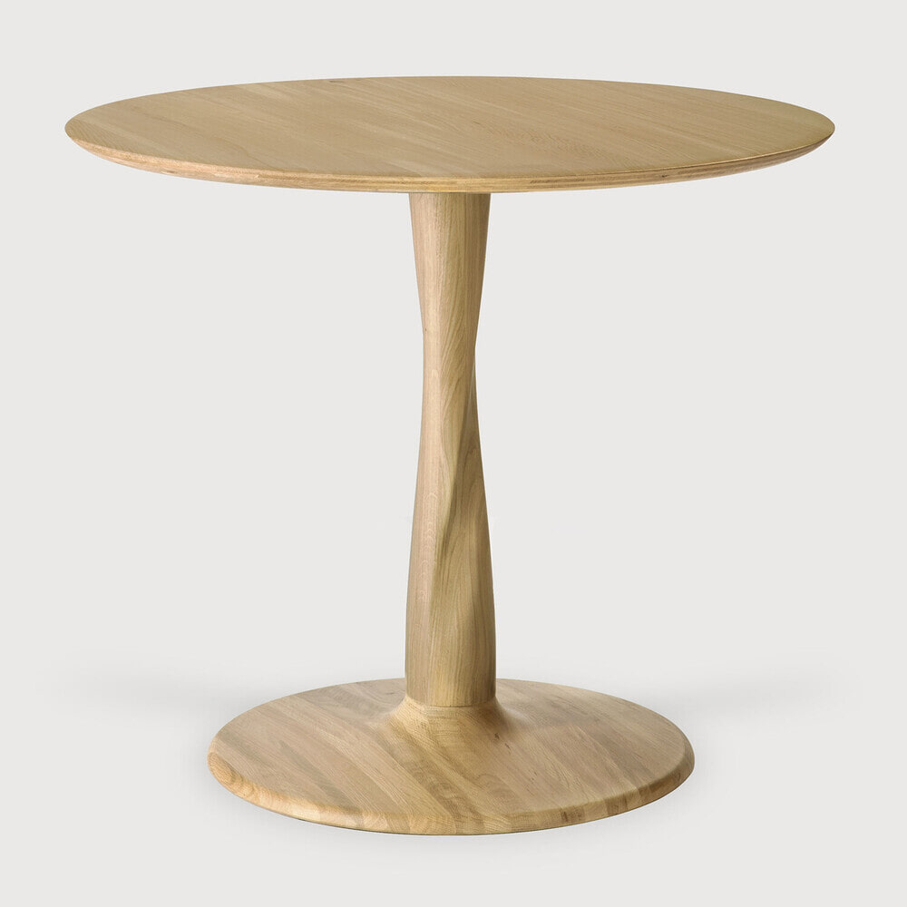 Ethnicraft Ronde Bistrotafel 'Torsion' Gevernist Eikenhout, 90cm
