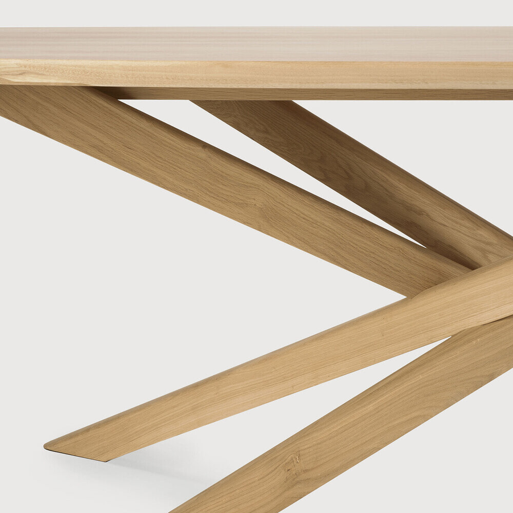 Ethnicraft Ovale Eettafel 'Mikado' Geolied Eikenhout, 267 x 138cm, kleur Naturel