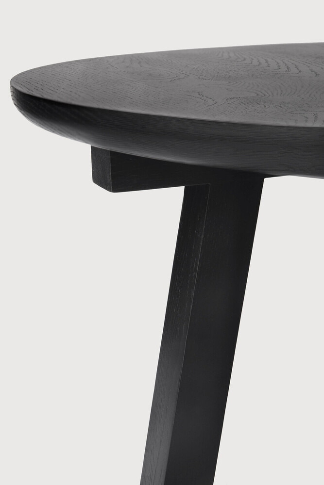 Ethnicraft Ronde Bijzettafel 'Tripod' Gevernist Eikenhout, 46cm, kleur Zwart