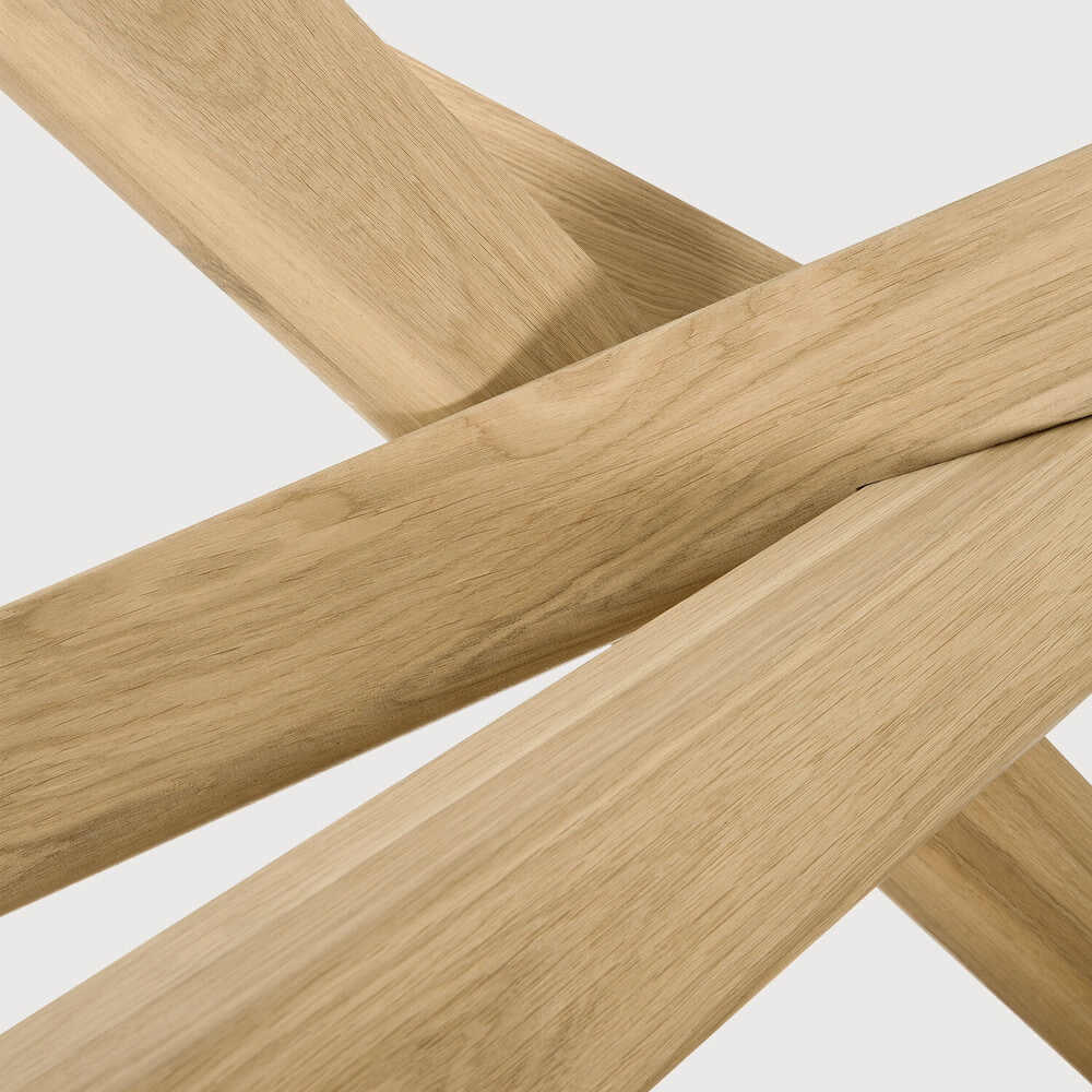 Ethnicraft Ronde Eettafel 'Mikado' Geolied Eikenhout, 150cm, kleur Naturel