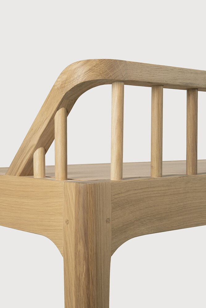 Ethnicraft Eetkamerbank 'Spindle' Eikenhout, 150cm, kleur Naturel
