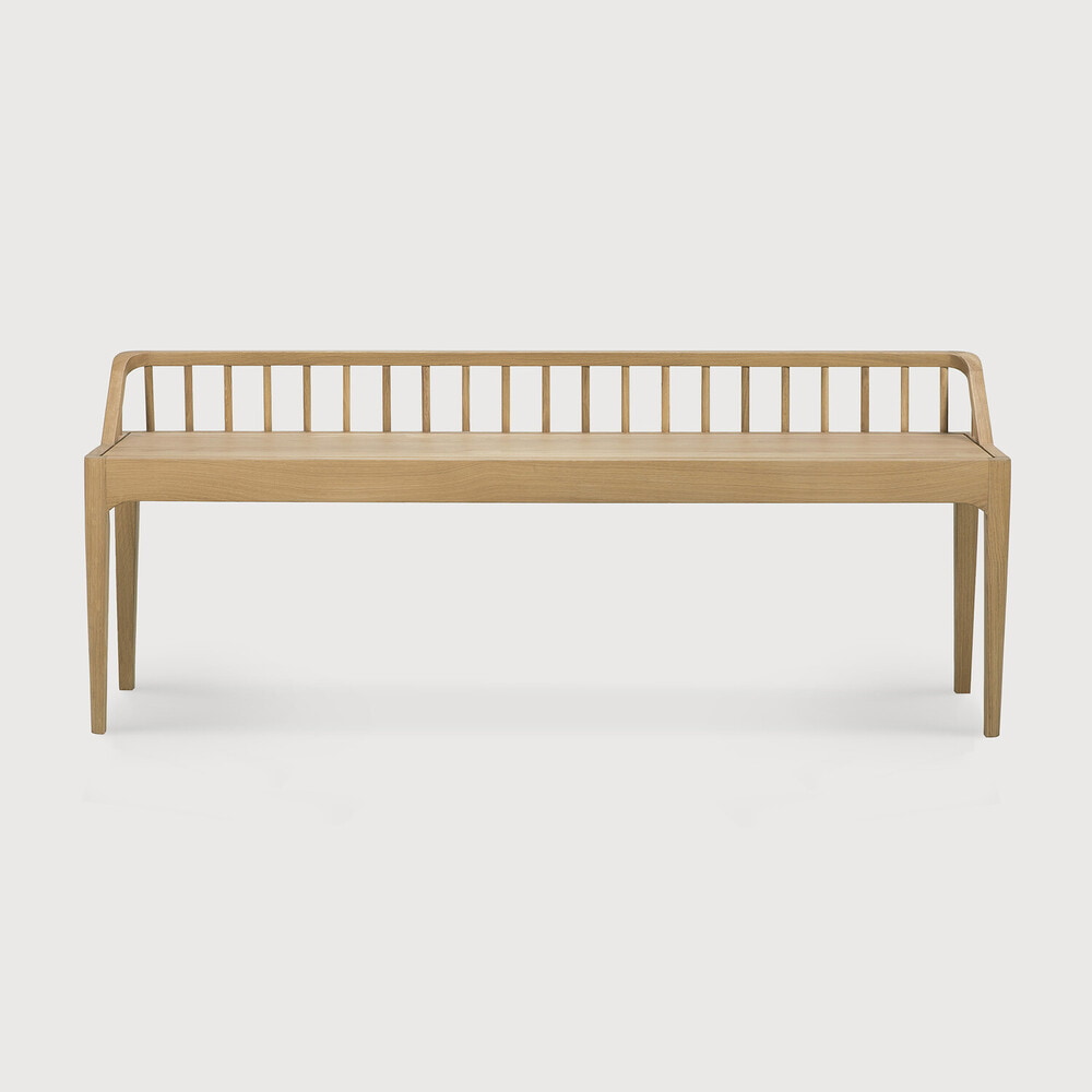Ethnicraft Eetkamerbank 'Spindle' Eikenhout, 150cm, kleur Naturel