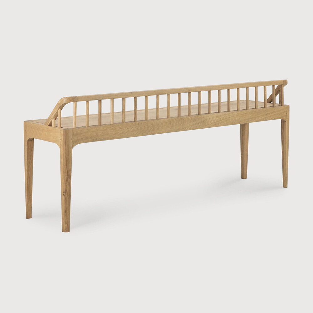 Ethnicraft Eetkamerbank 'Spindle' Eikenhout, 150cm, kleur Naturel