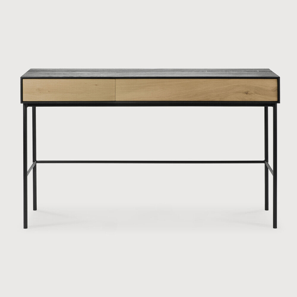 Ethnicraft Bureau Blackbird Gevernist Eikenhout, 127 x 41cm - Zwart