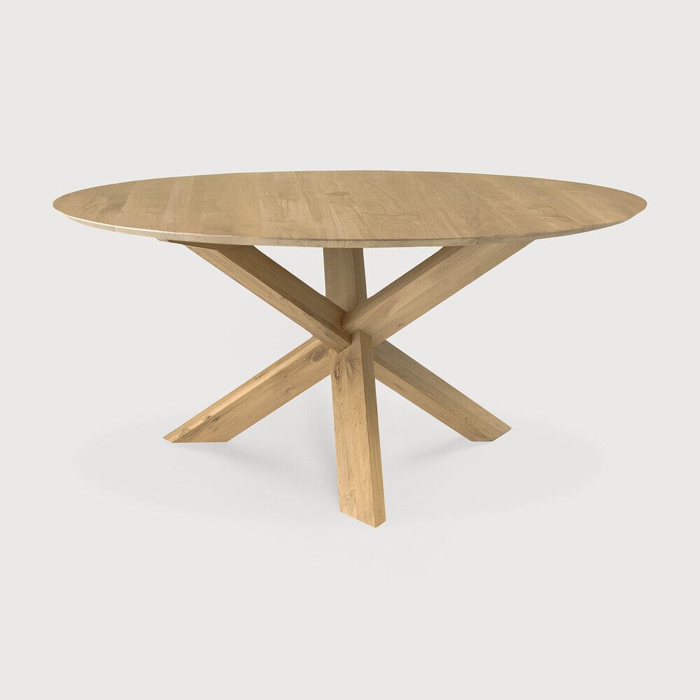 Ethnicraft Ronde Eettafel Circle Gevernist Eikenhout, 163cm - Naturel