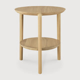Ethnicraft Ronde Bijzettafel 'Bok' Geolied Eikenhout, 43cm, kleur Naturel
