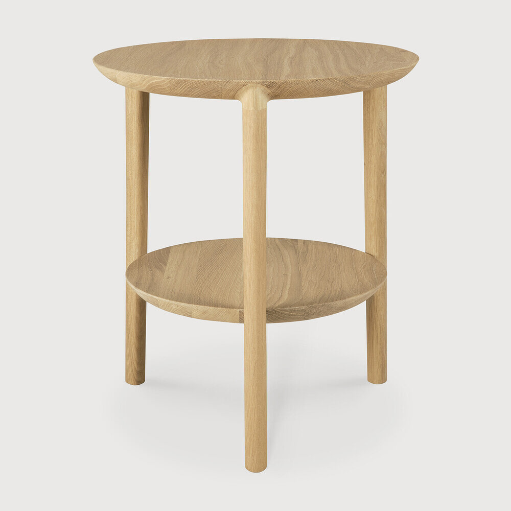Ethnicraft Ronde Bijzettafel 'Bok' Eikenhout, 43cm