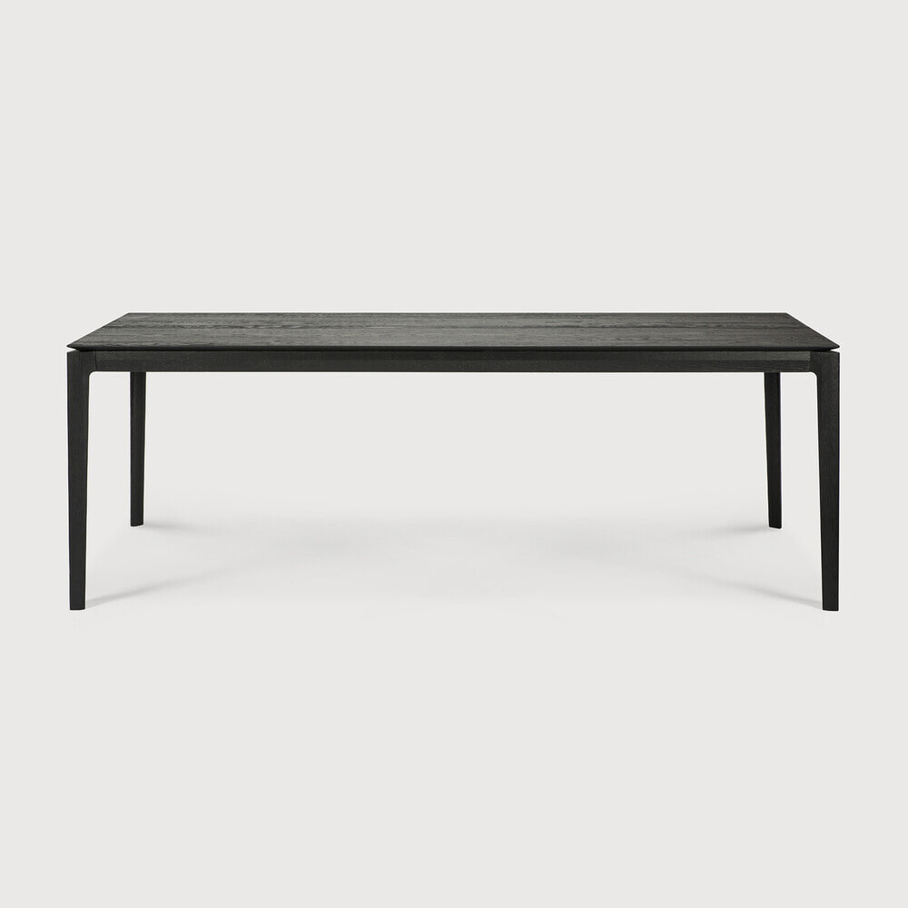 Ethnicraft Eettafel 'Bok' Gevernist Eikenhout, 220 x 95cm, kleur Zwart