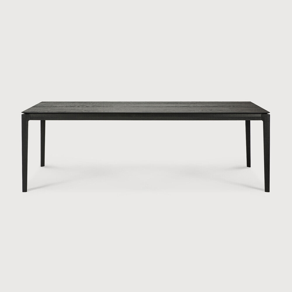 Ethnicraft Eettafel 'Bok' Gevernist Eikenhout, 240 x 100cm, kleur Zwart