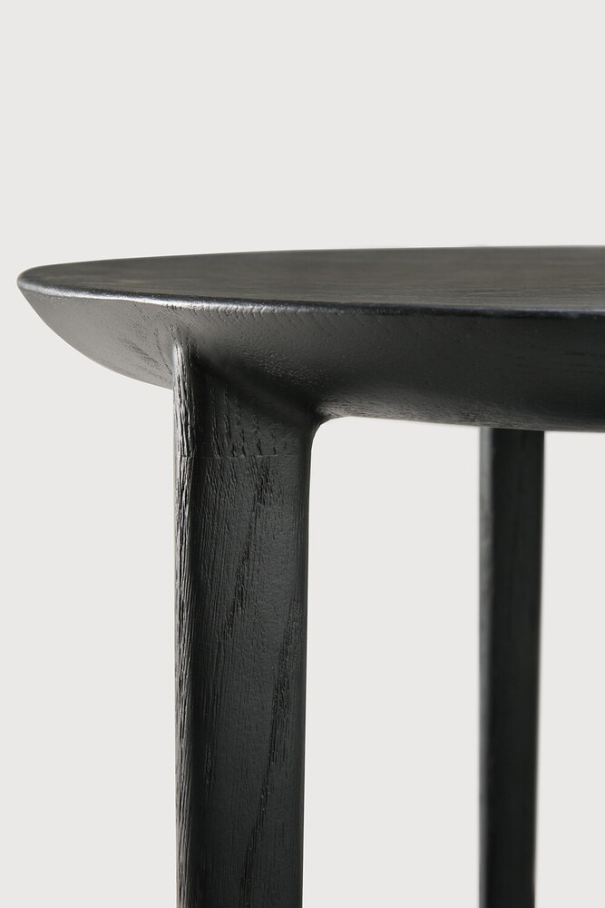 Ethnicraft Ronde Bijzettafel 'Bok' Gevernist Eikenhout, 43cm, kleur Zwart