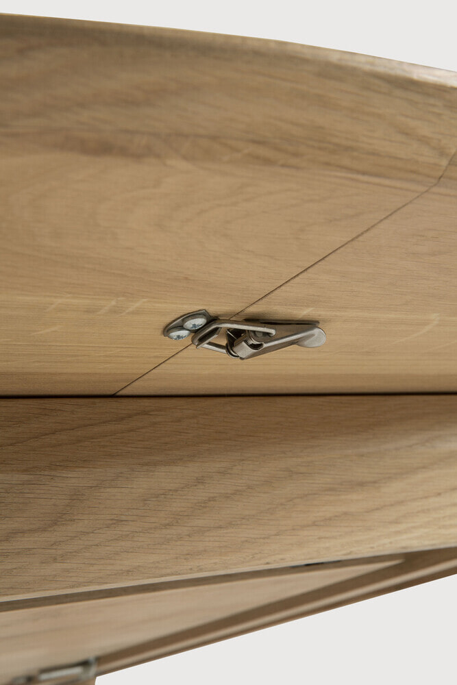 Ethnicraft Uitschuifbare Ronde Eettafel 'Bok' Geolied Eikenhout, 129/179 x 129cm, kleur Naturel