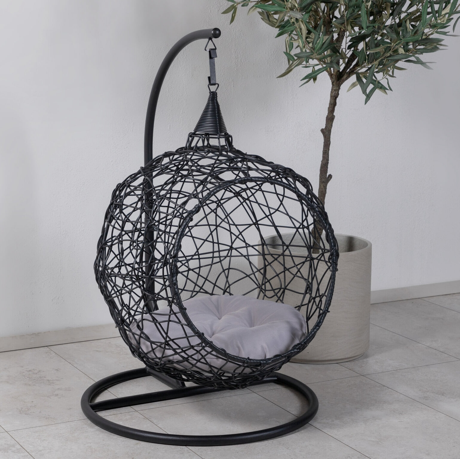 Nohr Hangstoel 'Geffery' Wicker, kleur Zwart