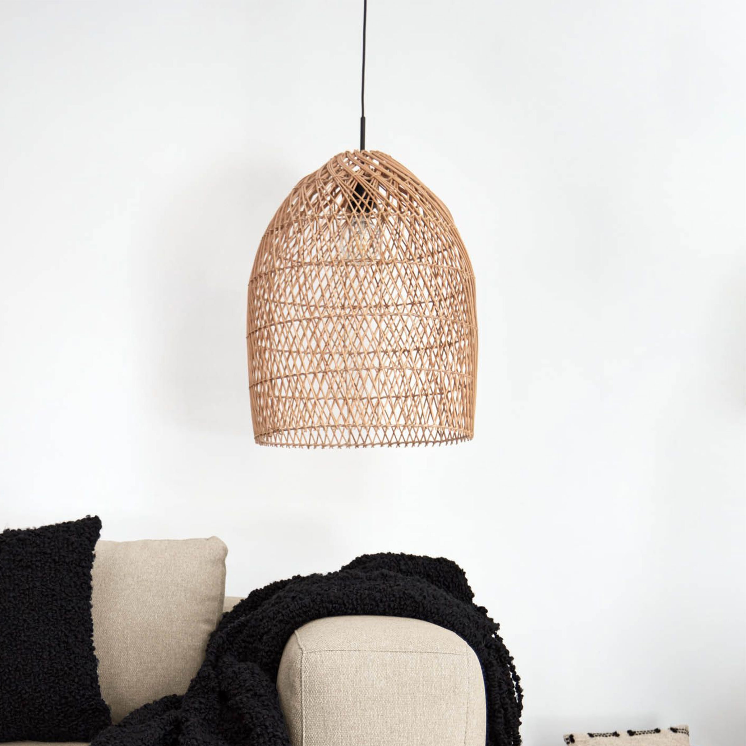 Kave Home Lampenkap 'Domitila' Rotan, 44cm