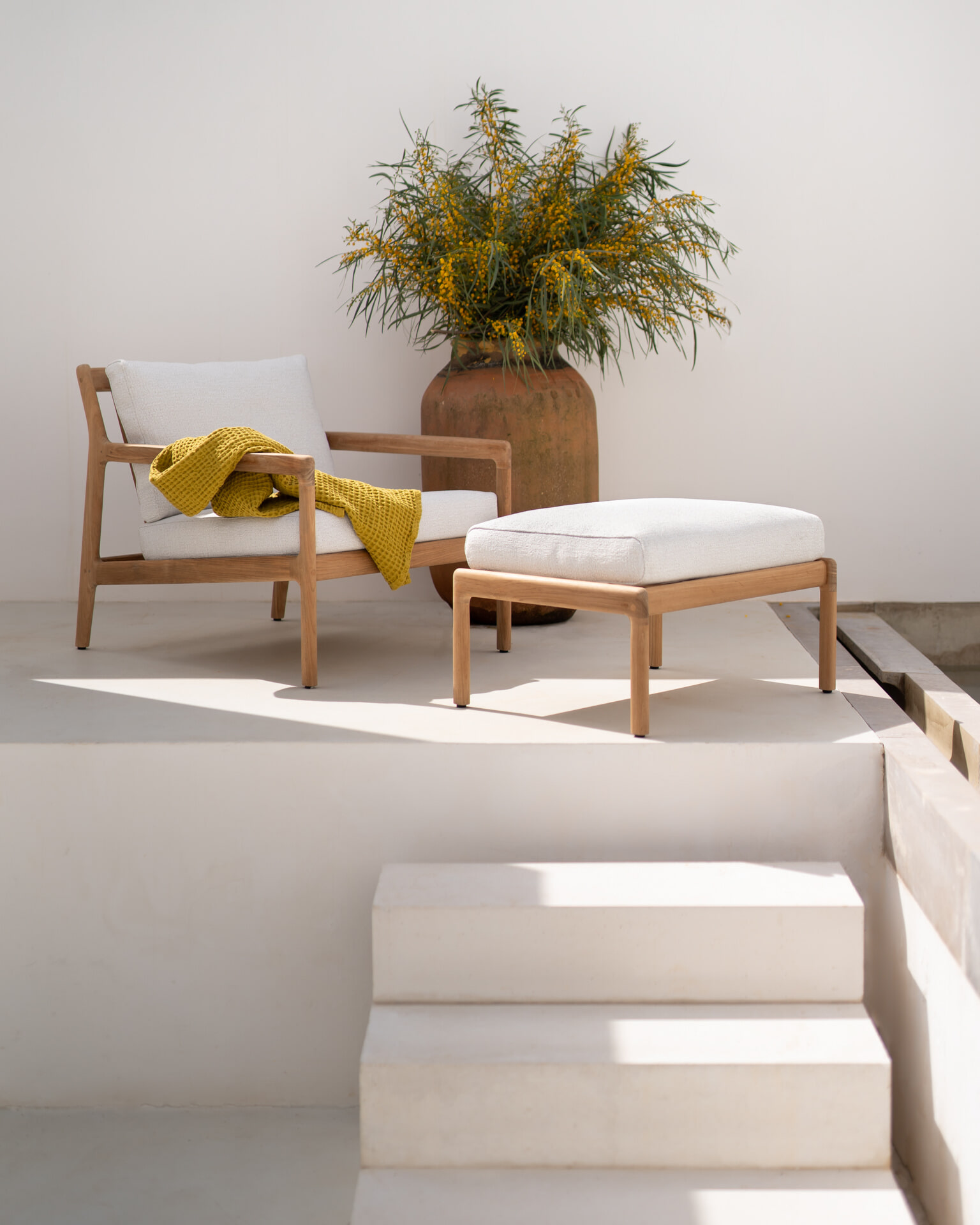 Ethnicraft Tuinkussen 'Jack' t.b.v. Hocker Jack, kleur Off White