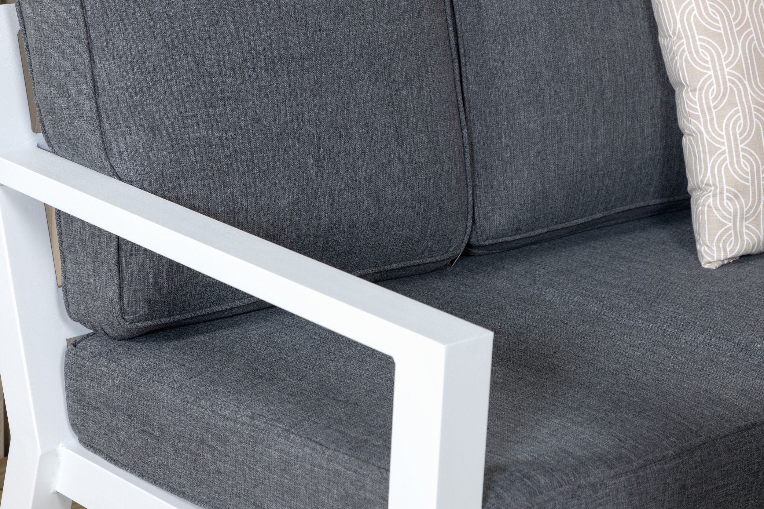 Nohr Loungeset 'Searra' Met bank, tafel en 2 stoelen, kleur Wit/Grijs