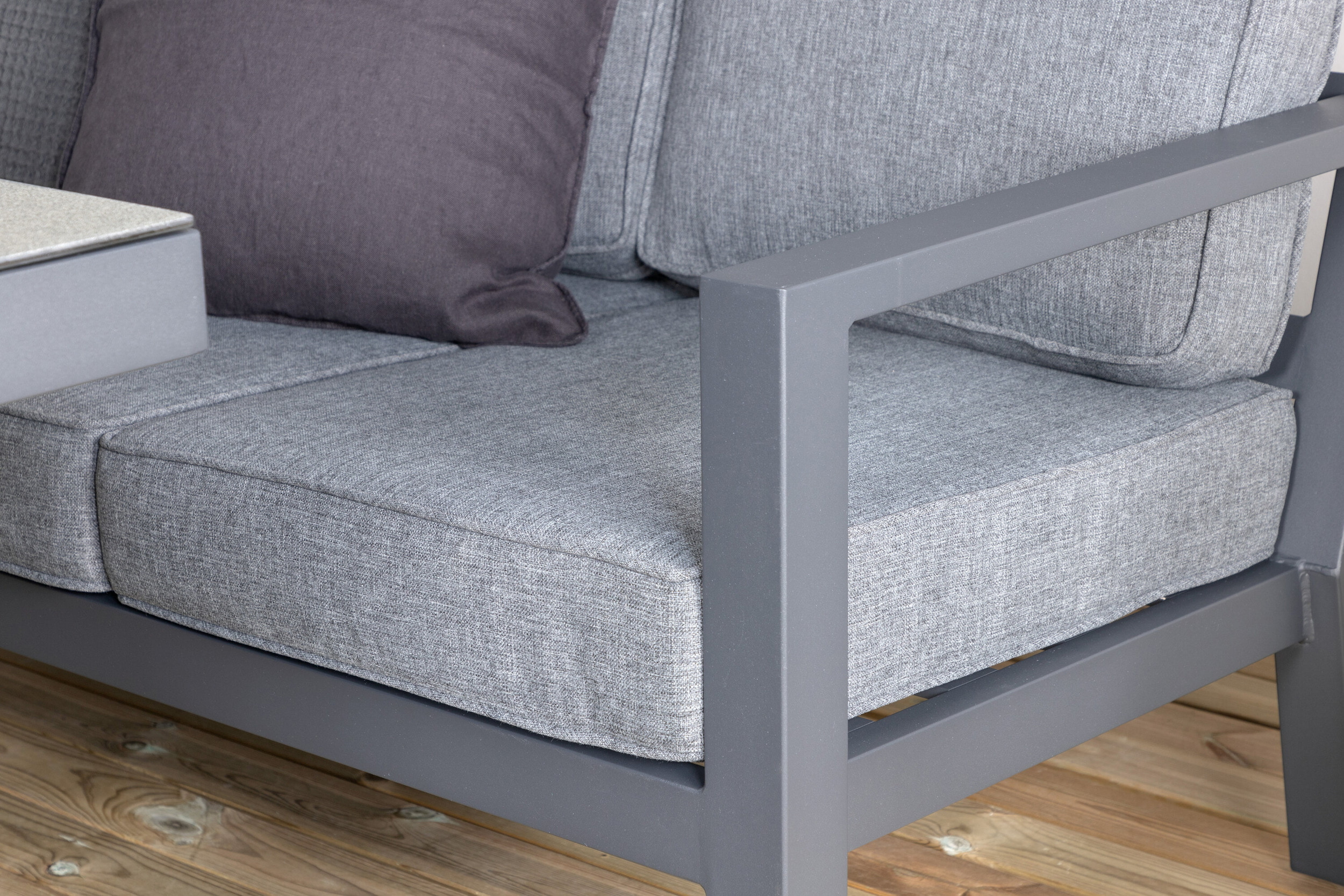 Nohr Loungeset 'Searra' Met bank, tafel en 2 stoelen, kleur Zwart/Grijs