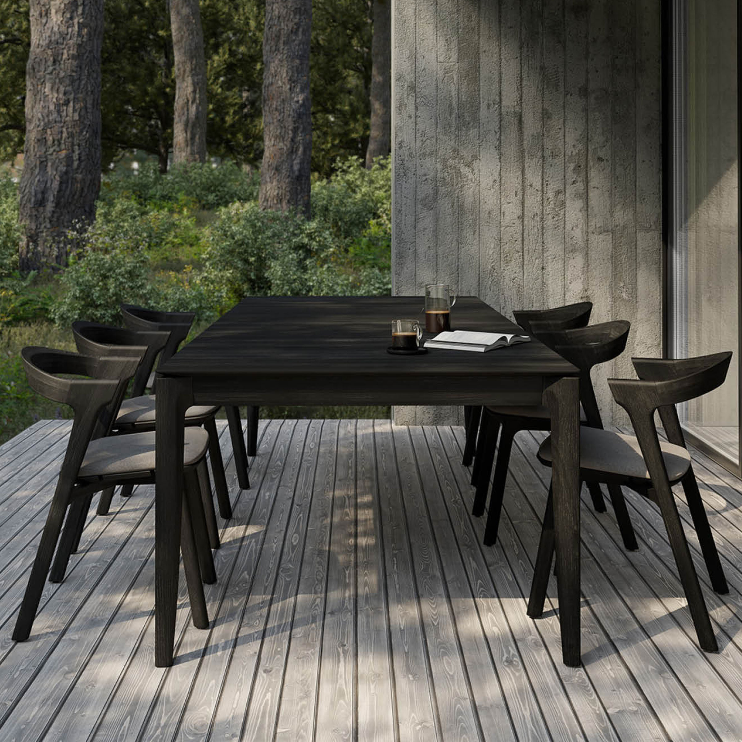 Ethnicraft Tuintafel 'Bok' Gevernist Teakhout, 250 x 100cm, kleur Zwart