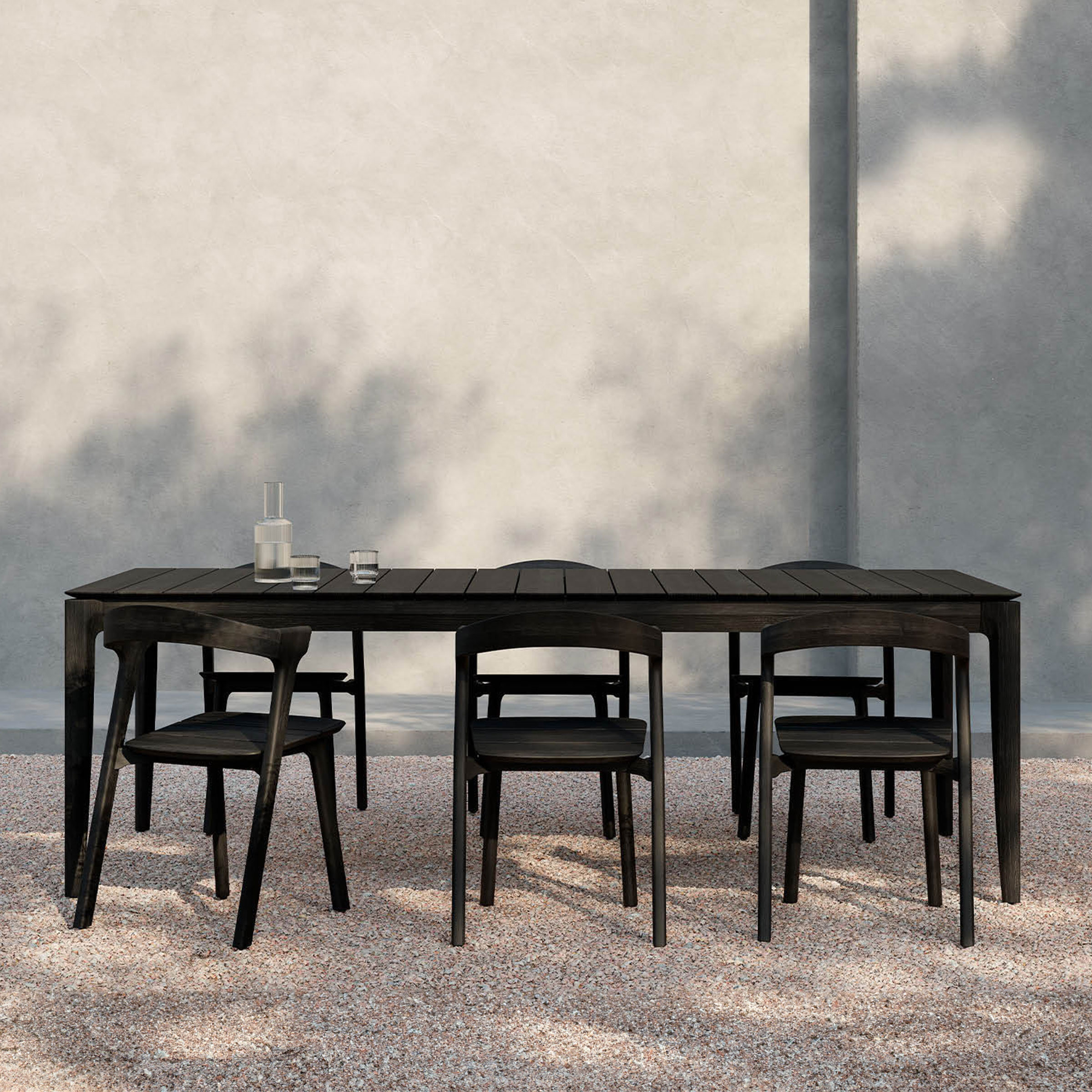 Ethnicraft Tuintafel 'Bok' Gevernist Teakhout, 200 x 100cm, kleur Zwart