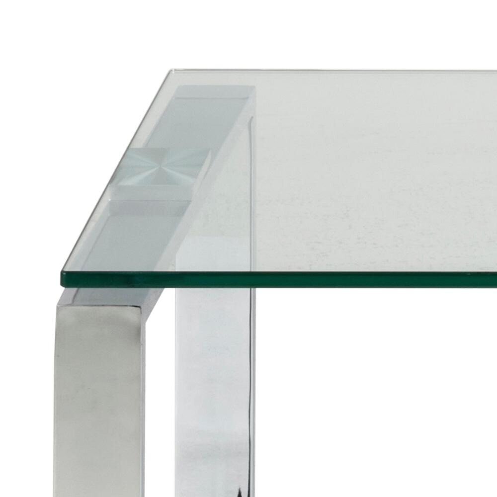 Bendt Glazen Salontafel 'Lone' set van 2 stuks, kleur chroom
