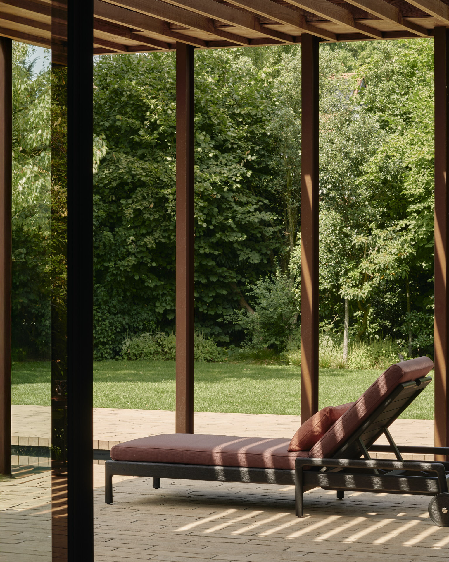 Ethnicraft Zitkussen 'Jack' t.b.v. Ligbed Jack, kleur Burgundy