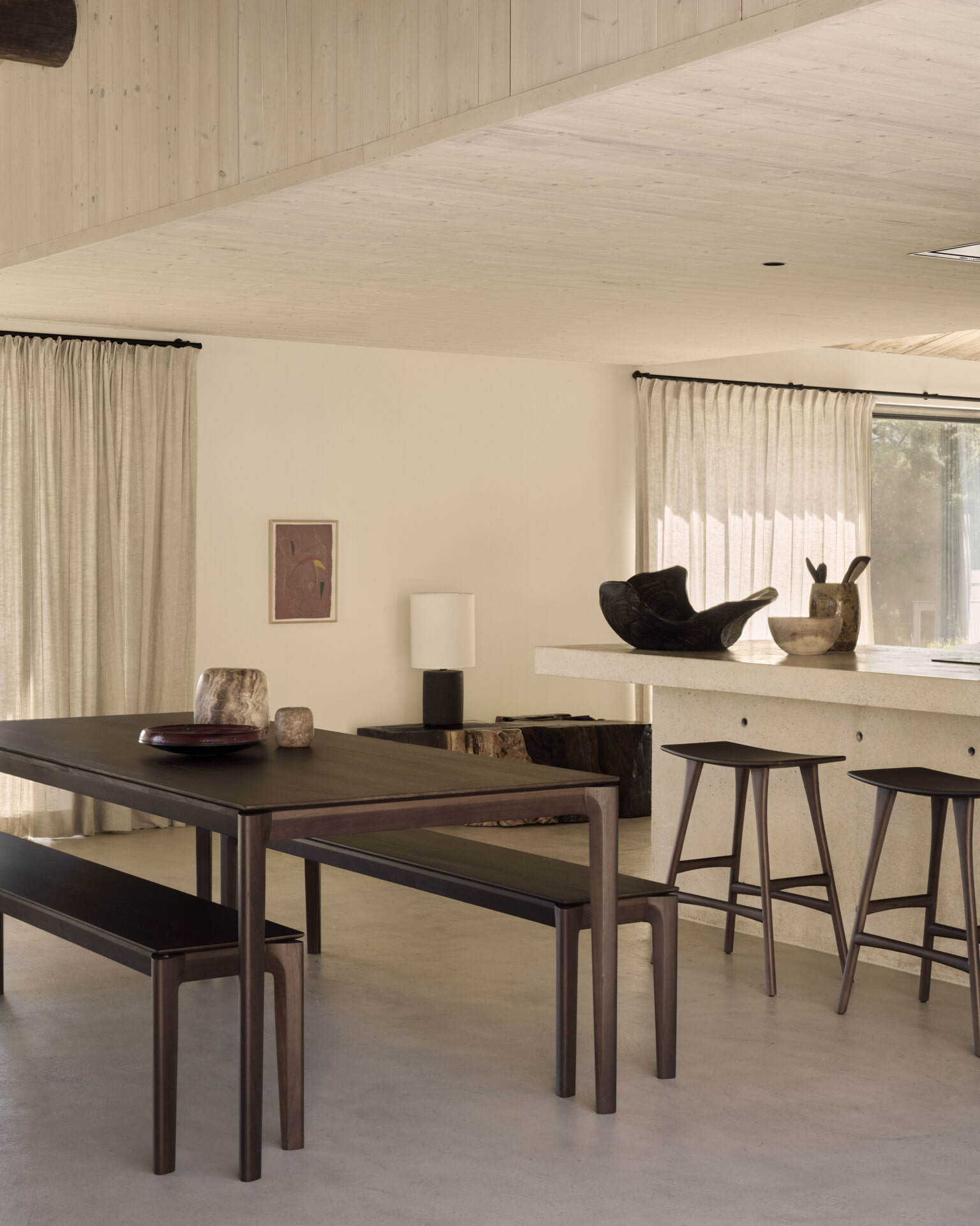 Ethnicraft Eettafel 'Bok' Gevernist Teakhout, 220 x 95cm